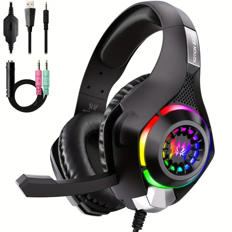 Gaming Headset With Mic Rgb - Cuffie da Gaming per PC, PS4,