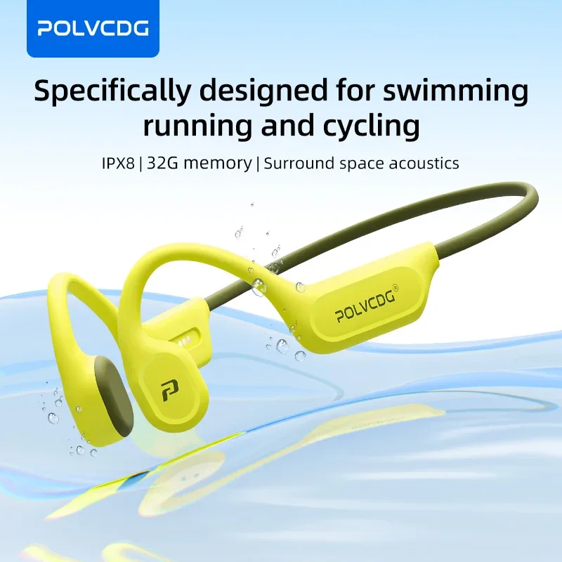 Bone Conduction Running Headphones - POLVCDG X9 Auricolari a Conduzione Ossea