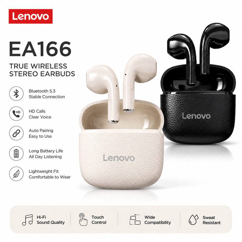 Anc Wireless Over Ear Headphones - Cuffie Bluetooth Wireless Lenovo EA166 con