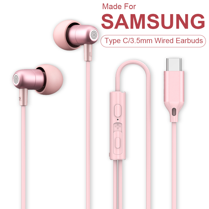 Type C Wired Earphones With Mic - Per Samsung Galaxy S26 S25 S24