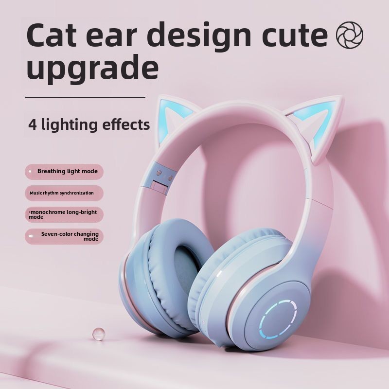 Nuove Cuffie Bluetooth RGB Bes - Cat Ear Bluetooth Headset Led recensione e prezzo